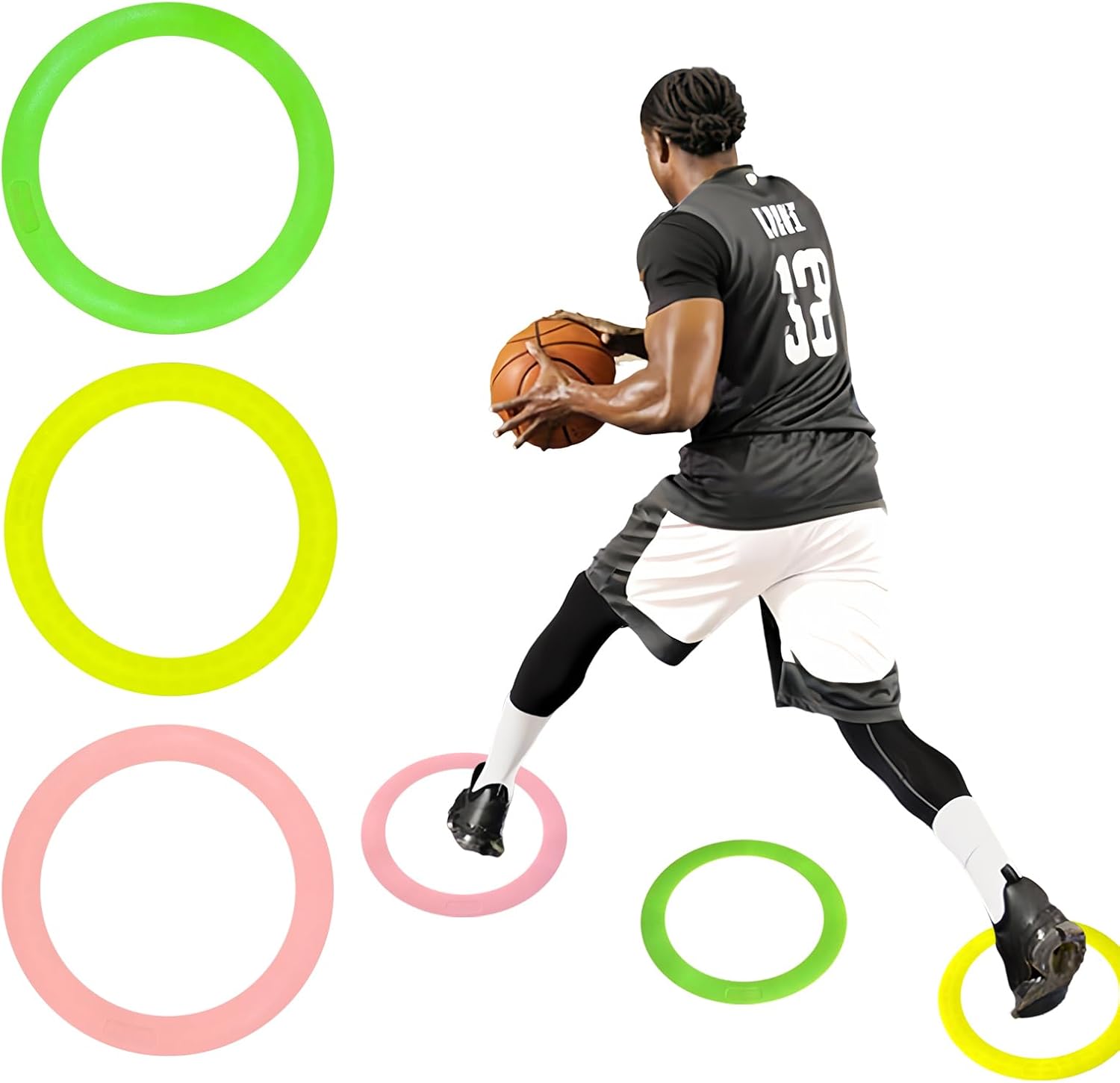 Skiennix Colorful Anti-Slip Speed Rings - 3 Pcs Agility Training Equipment for Basketball Skills