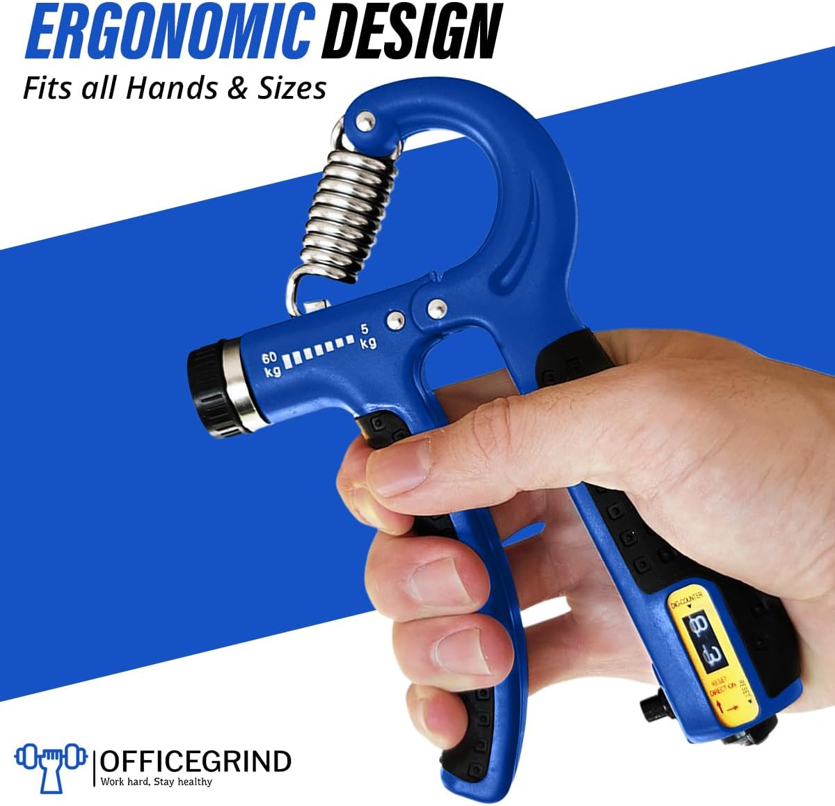 Skiennix Hand Grip Strengthener - Adjustable Resistance 10-130lbs for Muscle Building & Recovery