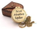Pocket Brass Compass, Nautical Navy Compass for Camping, Travelling, Hiking, Boating, Gifting Compass for Wedding, Birthday, Anniversary, Valentine’s Day for Loved Ones with Imprinted Leather Case