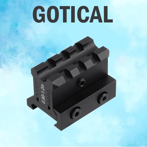 Gotical Picatinny Riser Mount Adjustable Height Lockdown Series with Quick Release, 1.57" L | 3 Slots, Raise 0.9-1.2 inches, Scalloped Picatinny Slots for Scopes (PO1 - Quick Release, 1.57" L|3)