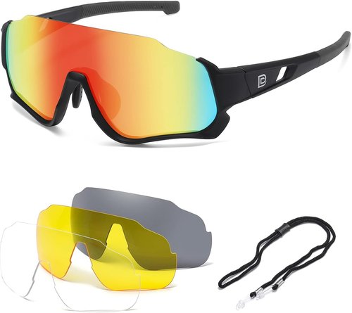 DUCO Kids Sunglasses - Polarized 4 Lenses for Youth Baseball & Cycling | Stylish Shades for Boys & Girls