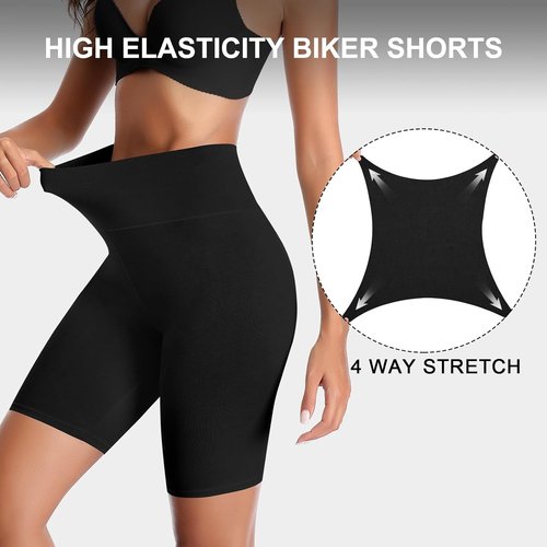 K-CHEONY Women's High Waisted Biker Shorts - Anti-Chafing Cotton Yoga Workout Underwear
