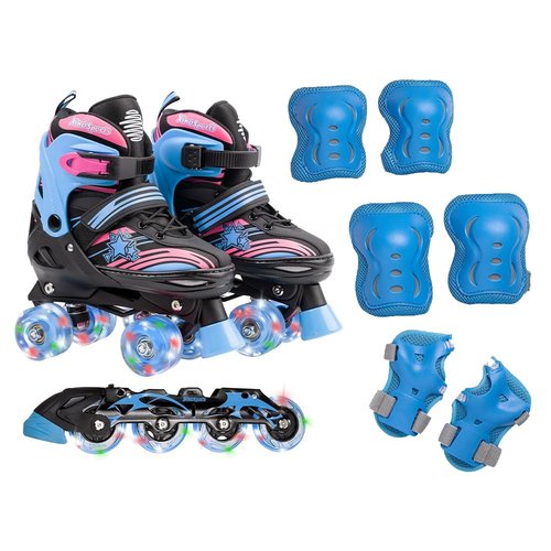 Blue Combo Skates (M) + Protective Gear
