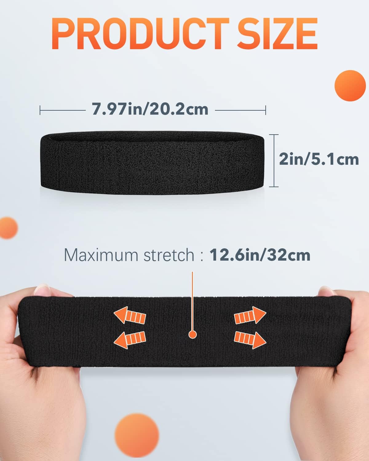 Tanluhu Sweatbands | Terry Cloth Athletic Headbands for Sports - Perfect for Men & Women