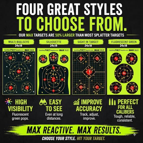 18x24 Extra Large Shooting Targets - Two Color Fluorescent Yellow & White - Variation 50