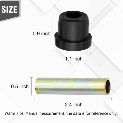Zreneyfex Rear Leaf Spring Bushing & Sleeves Kits 6 pack Replacement for Club Car DS Golf Cart 1981-up, Replacement for EZGO TXT/Medalist 1994-up