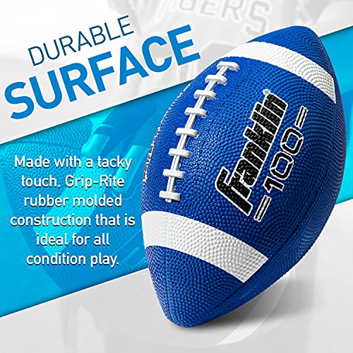 Franklin Kids Grip-Rite 100 Junior Football Blue/White 6 Pack - Youth Size, Durable & Easy Grip