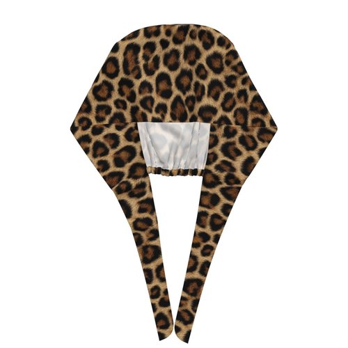 Cheetah Working Cap, Leopard Print Scrub Cap with Sweatband, Adjustable Tie Back Hat Breathable Headgear for Women/Men
