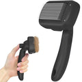 Dipoo Self-Cleaning Shedding Brush - Skin-Friendly Grooming Tool for Dogs & Cats | Effective Hair Removal for All Coat Types, Black