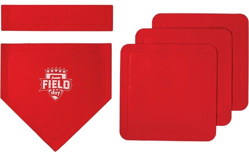 Franklin Sports Baseball Base Set - Portable Rubber Bases for Baseball & Softball | Easy Setup Red