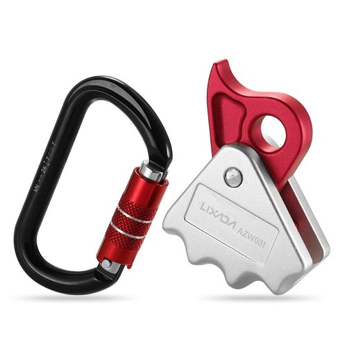 Lixada Rope Grab with 24KN Quick Lock Rock Climbing Fall Protection Safety Clip Outward Bound Training Protection Rescue Lanyard Grab
