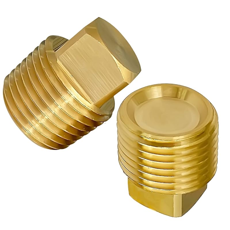 Solid Brass 1/2" NPT Drain Plugs - 2 Pack Garboard Hull Plugs