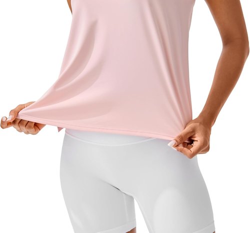 JOYSPELS Ice Silk Crop Tank Tops - Cool-Dry Sleeveless Yoga Shirts for Women | Loose Fit