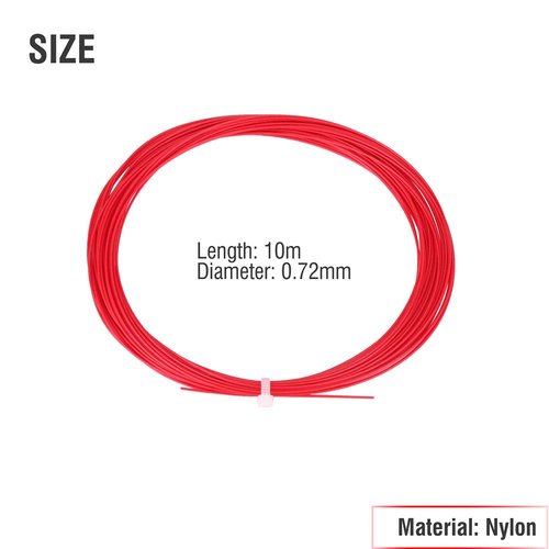 Tbest Badminton String,10m Nylon High Flexibility Badminton Racket Racquet String Line Red,Blue,Black,Fluorescent Green,Purple,Yellow Gym Sport Training Accessory(Red)