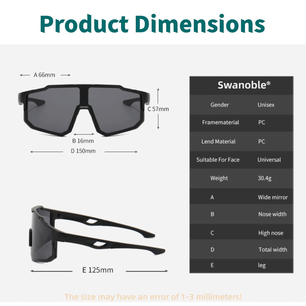 swanoble Outdoor Adult Sports Sunglasses UV Protection for Women Men Cycling Baseball Golf Fishing,Lightweight Frame Tennis Shades (03-Black Frame/Pink Lens)