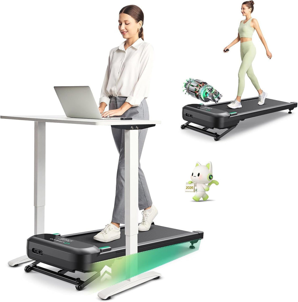 UREVO Auto Incline Treadmill - Quiet Motorized Walking Pad with AI App & 12-Point Shock Absorption | Ideal for Apartments