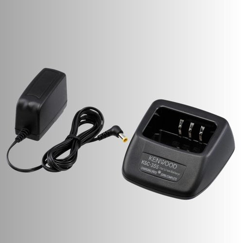 KENWOOD KSC-35S Fast Rate Charger – Single Unit Desktop Charging Dock, 3 Hour Rapid Charge, LED Charge Light, for KNB-45L Li Ion Battery, Genuine OEM