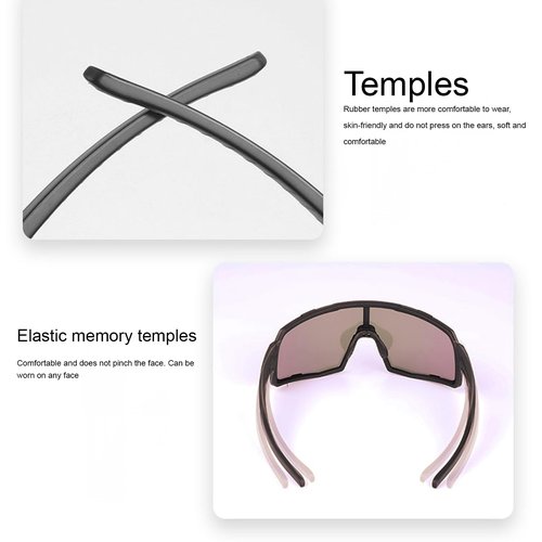 Xenchi Sports Sunglasses for Men & Women, UV Protection, Polarized & Non-Polarized, Myopia Frame, Cycling & Running Glasses (Red)