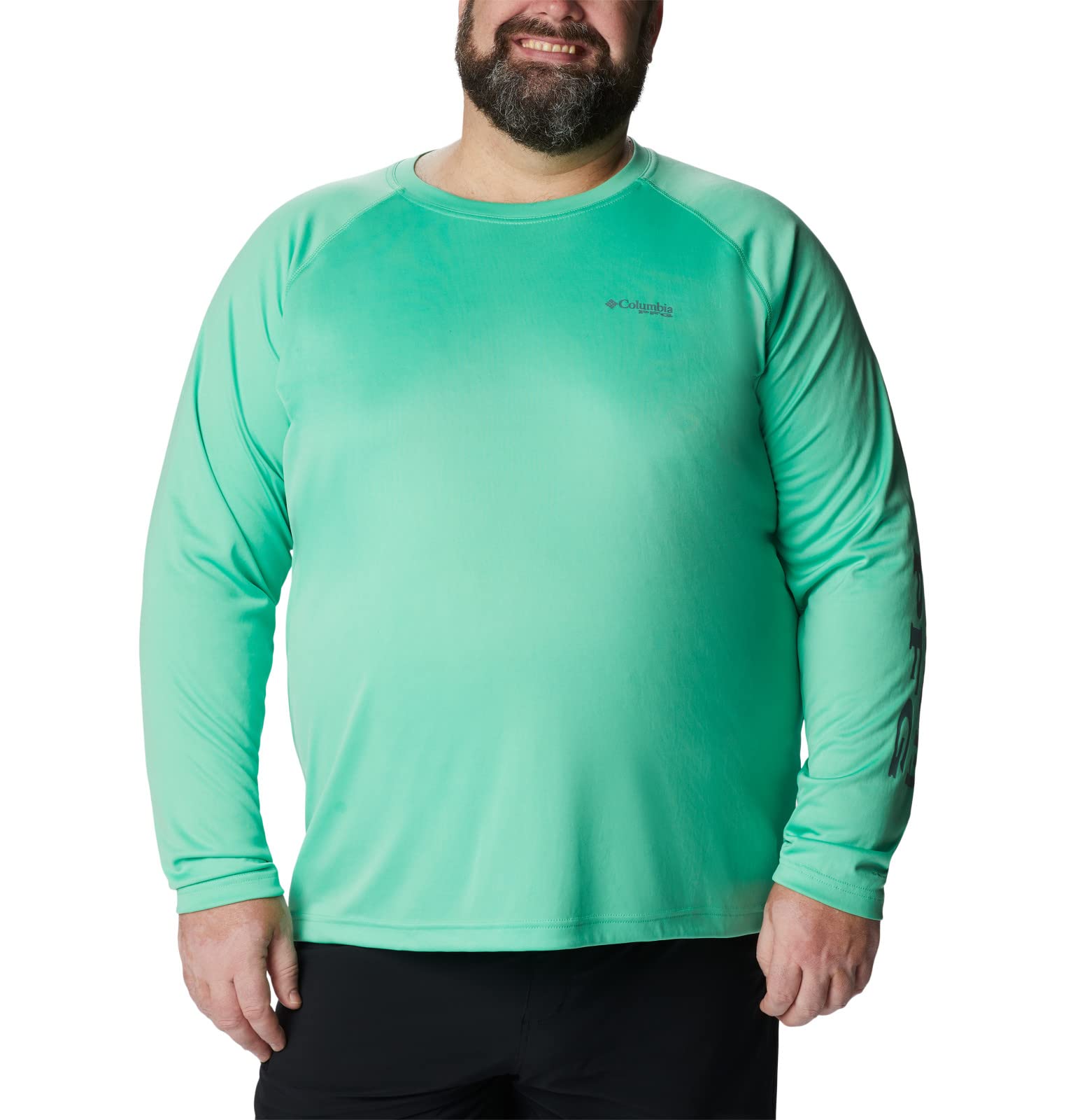 Columbia Men's Terminal Tackle Long Sleeve Fishing Shirt, Light Jade/Metal Logo, XX-Large