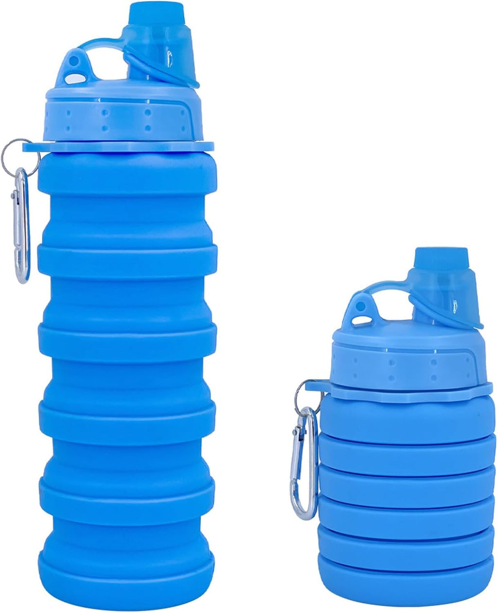 Skiennix Collapsible Water Bottle - Portable 500ml Silicone Travel Bottle with Mountaineering Buckle