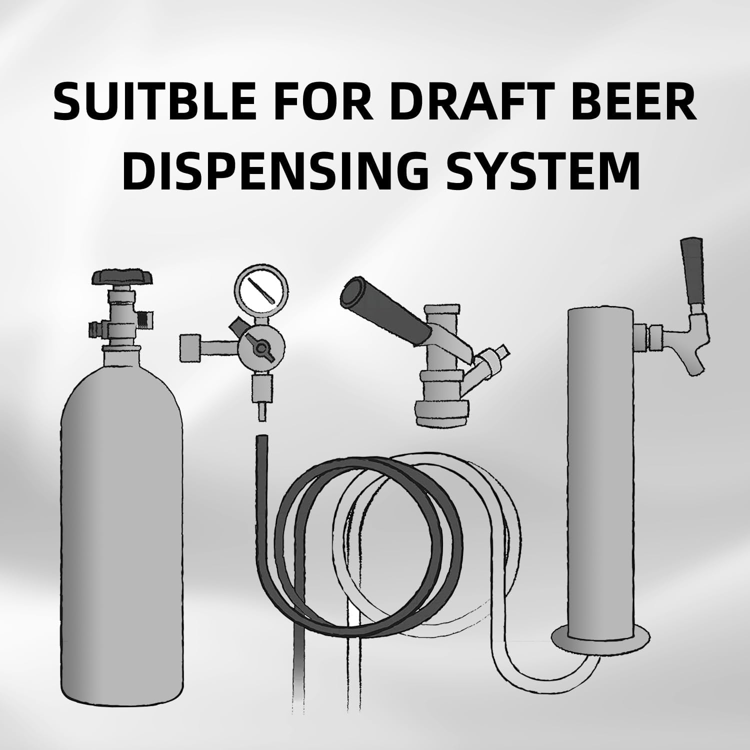 TMCRAFT 2.5lb CO2 Tank - High Strength Aluminum Alloy Cylinder with CGA-320 Valve | DOT Approved for Kegerator & Draft Beer Dispensing