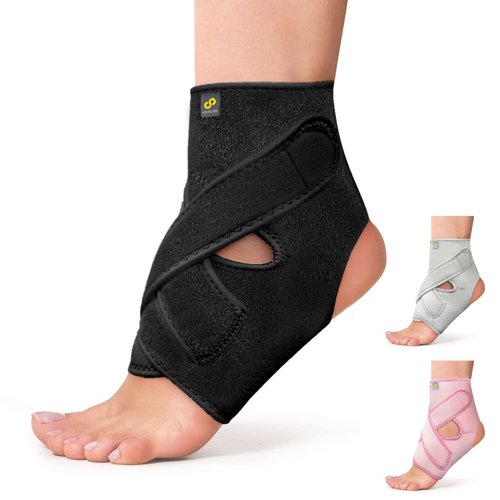 Bracoo Ankle Support Brace For Men & Women, Adjustable Compression Sleeve Strap Wrap, Sprain, Arthritis, Pain Relief, Sports Injuries and Recovery, Breathable Neoprene Brace, FS10