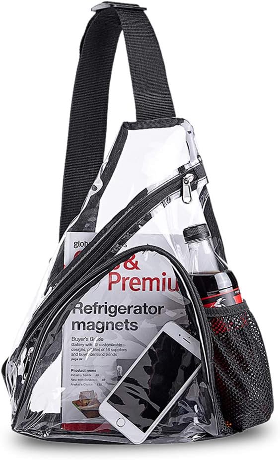 Skiennix Clear PVC Sling Bag - Stadium Approved Crossbody Backpack for Events | Lightweight & Durable
