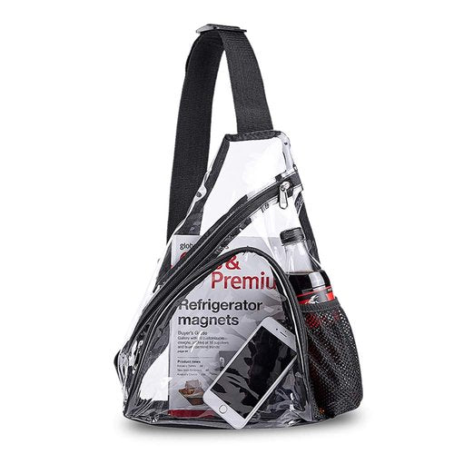 Clear PVC Sling Bag - Stadium Approved Clear Shoulder Crossbody Backpack