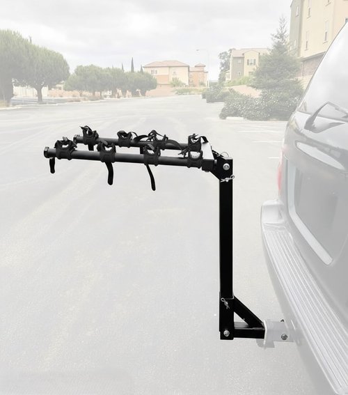 MaxxHaul 50250 4-Bike Hitch Mount Rack – 22" Dual Arm Carrier, Fits 2" Receiver for Car, Truck, SUV – Heavy-Duty Steel with Safety Reflectors