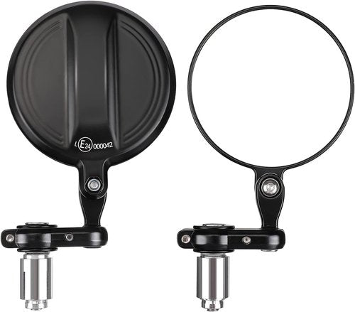 KEMIMOTO Universal Motorcycle Mirrors - 360° Rotatable Handlebar Side Mirrors | Fits 7/8" Bars