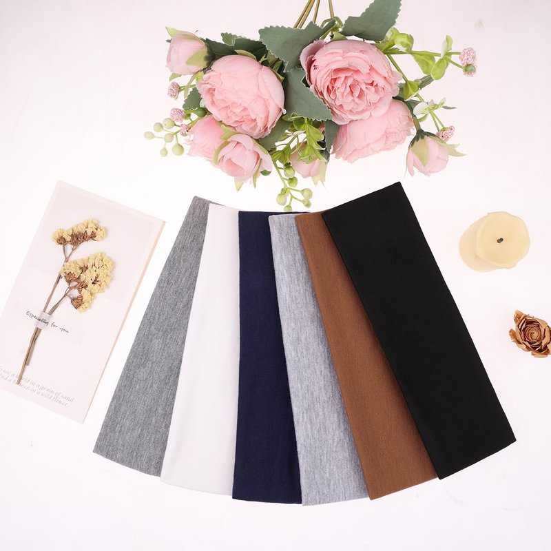Kachanaa Sports Headbands for Women Non Slip - 6 Pcs Fashion Soft Elastic Fabric Sports Hair Bands for Women' Hair for Daily Workout Yoga Running