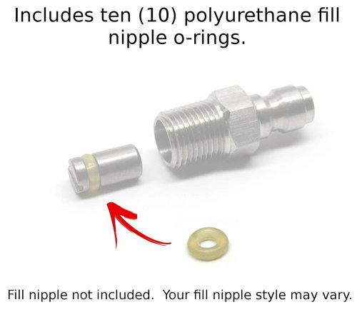 Captain O-Ring | Replacement Paintball Fill Nipple O-Rings - 10 Pack, 90 Durometer Polyurethane