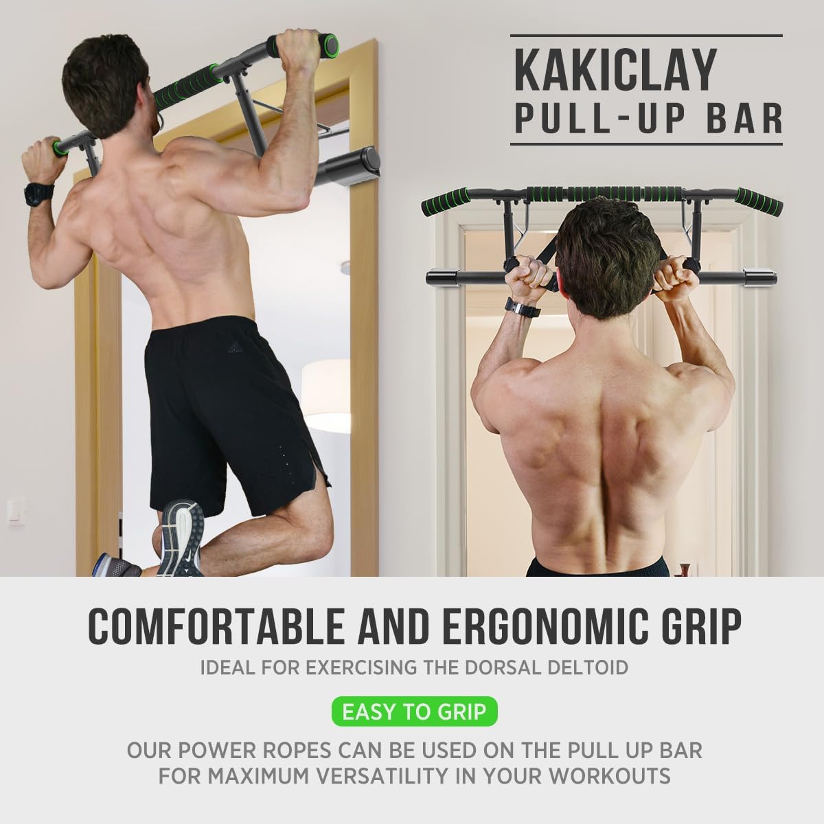 Skiennix Pull Up Bar - 2024 Upgrade Multi-Grip Doorway Gym Bar | Max 440 lbs Capacity, Portable Design