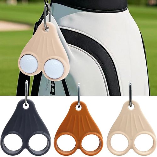 Cowenhey Funny Golf Ball Sac Holder, Silicone Golf Ball Holder Pouch, Portable Golfs Balls Storage Bag Golf Accessories for Men Gifts, Prank Fake Saggy Gift (Brown)