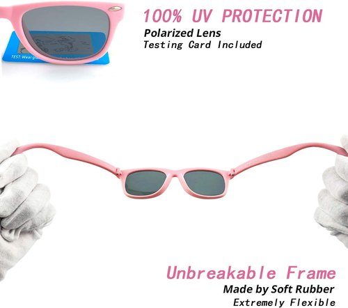 COASION Kids Polarized Sunglasses - Flexible TPEE Rubber Shades for Ages 3-9 | Stylish & Durable
