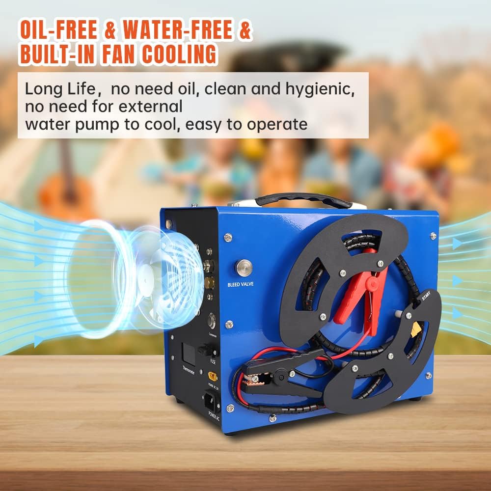 TOAUTO A3 PCP Air Compressor - Portable Vertical Design with Auto-Stop | 4500Psi, 110V AC/12V Battery