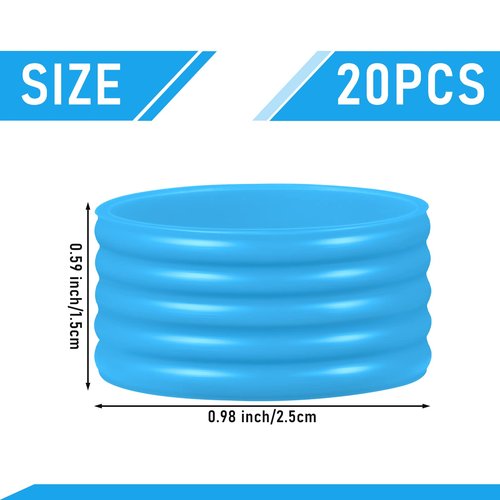 Leitee 20 Pcs Tennis Racket Silicone Ring Tennis Racket Grip Bands Rubber Ring Anti Slip Tennis Absorbent Cover Hold Overgrip in Place for Squash Racquetball Badminton Baseball Racket, 5 Colors