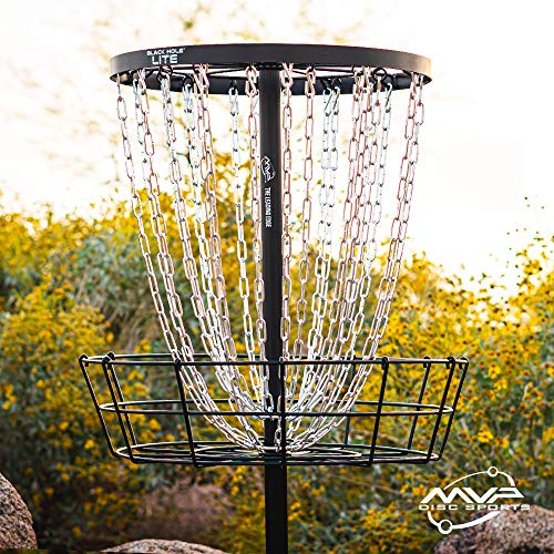 MVP Disc Sports Black Hole Lite Portable Disc Golf Basket - 24 Chains