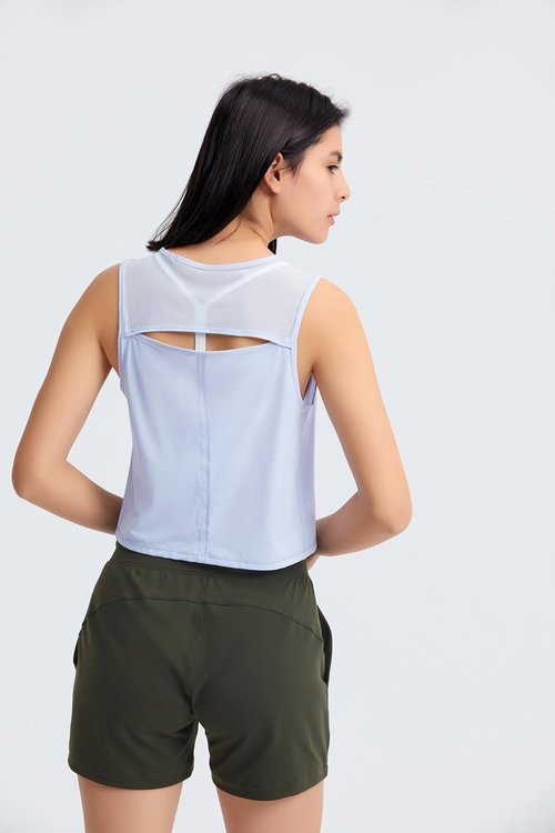Altiland High Neck Workout Crop Tops - Open Back Athletic Gym Shirts for Women | Perfect for Running