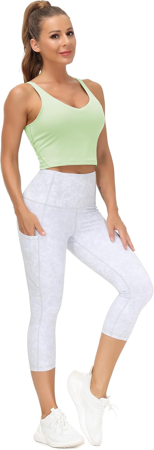The Gym People Women's Sports Bra - Longline Wirefree Design with Medium Support