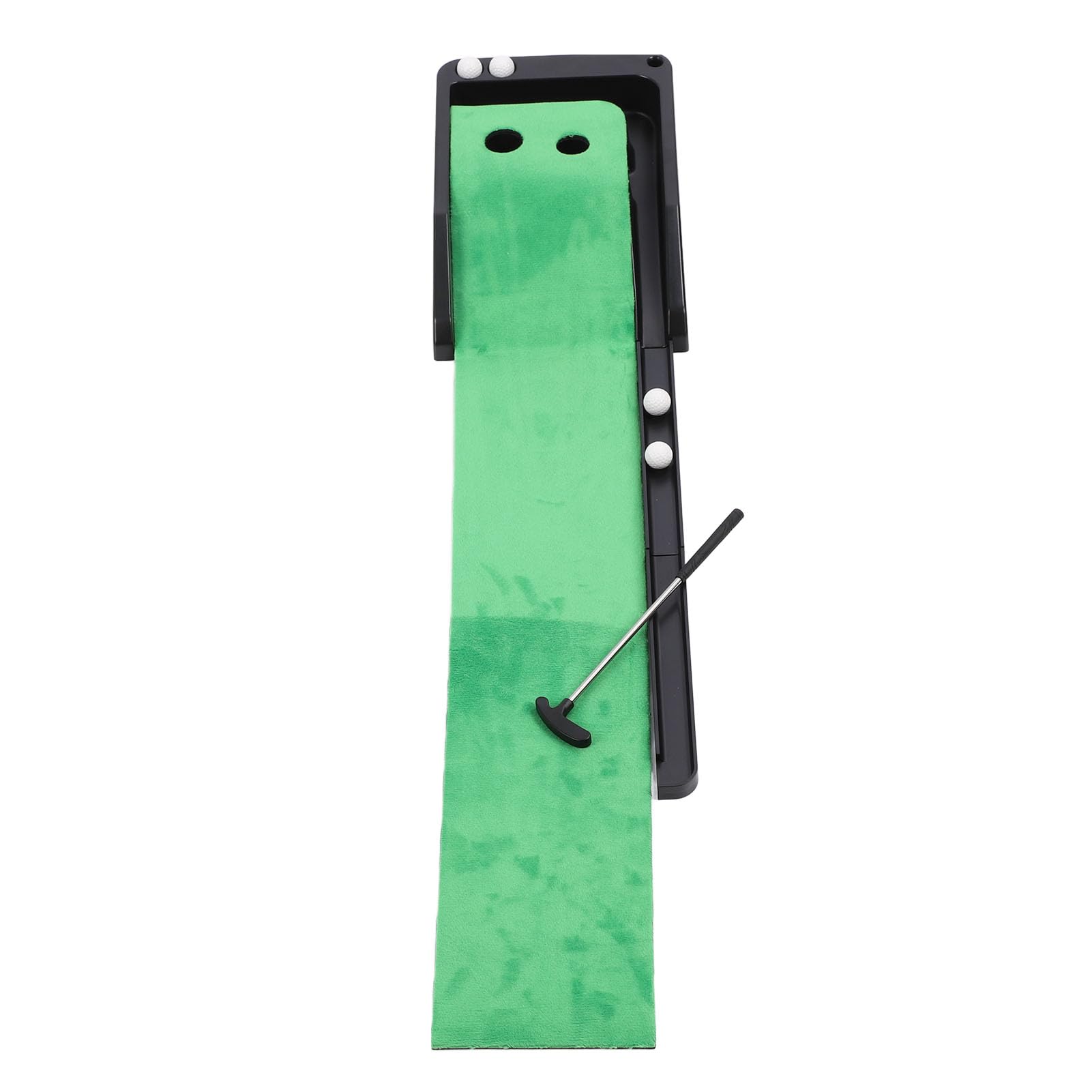 Putting Trainer, Automatic Return Golf Mat with Green Velvet Surface Anti-Slip Rubber Base for Home Office Practice Improve Your Short Game