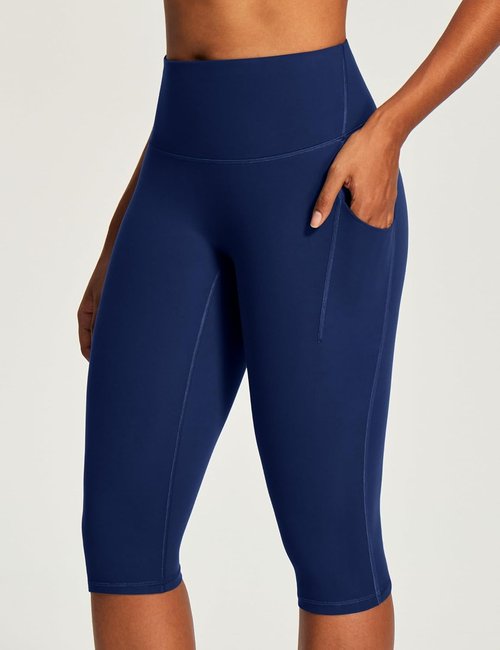 IUGA Capri Leggings - High Waisted Compression Yoga Pants with Pockets | Women's Knee Length Capris