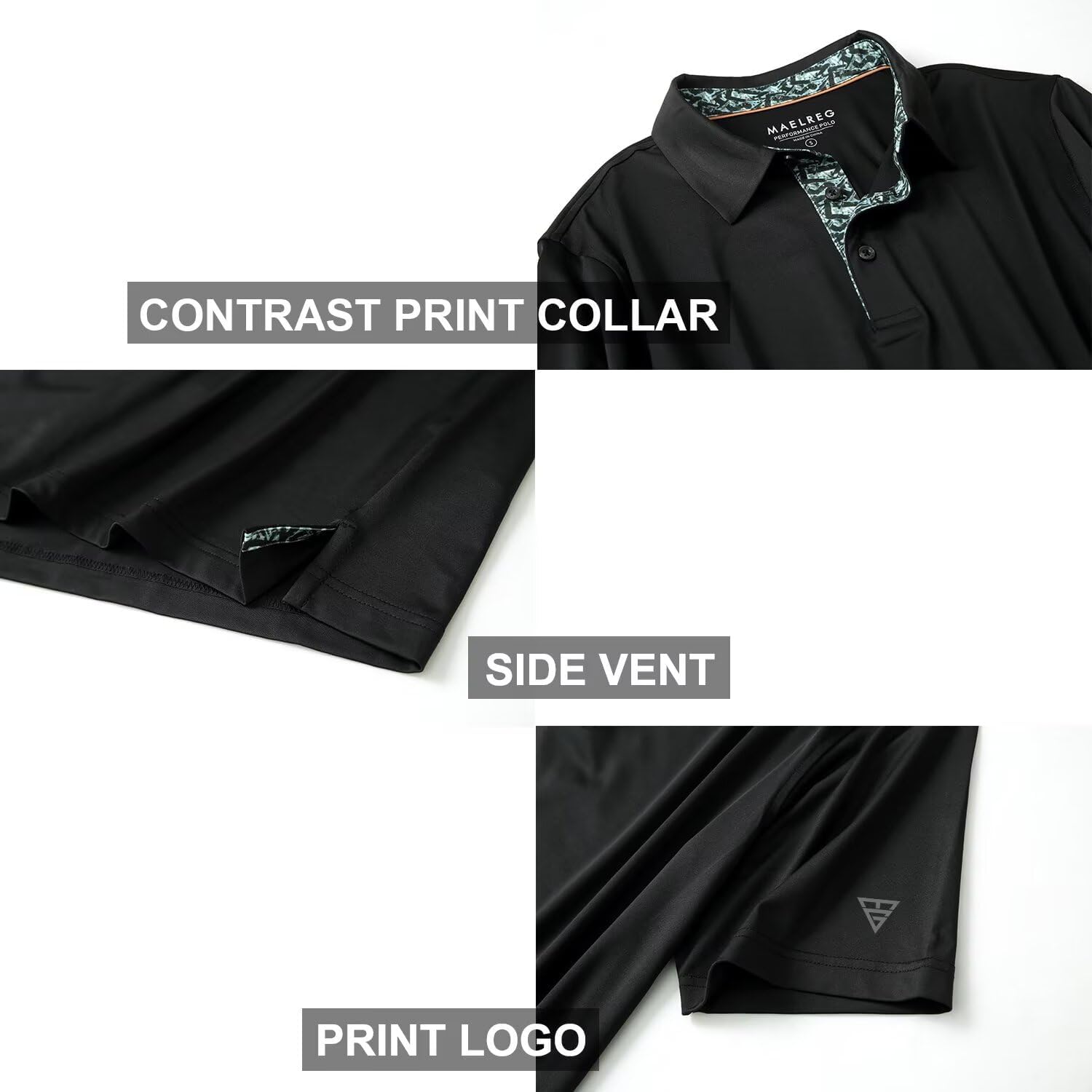 Skiennix Men's Polo Shirts - Stylish Dry Fit Performance Collared Golf Shirts | Short & Long Sleeve Options