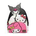 Loungefly Sanrio Kuromi, My Melody, and Hello Kitty Glow In The Dark Triple Pocket Womens Backpack