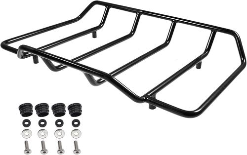 Benlari Black Air Wing Tour Pack | Motorcycle Trunk Rack for Harley Touring Models 1984-2024