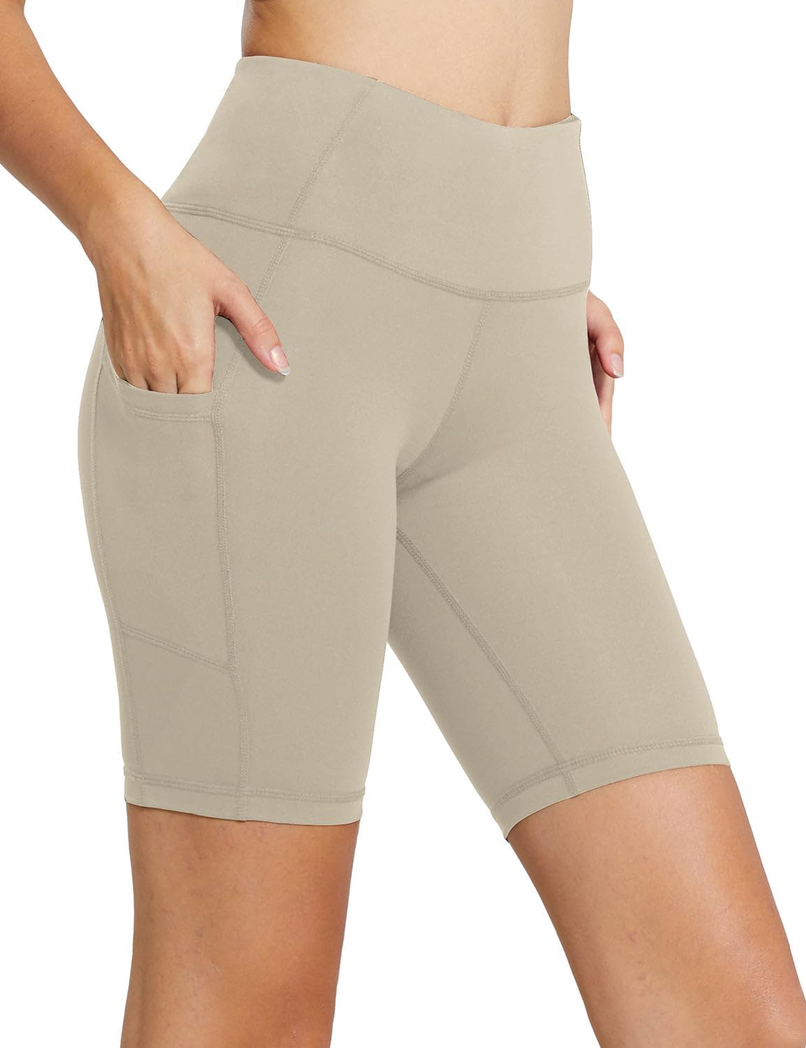 Baleaf Women's High Waist Biker Shorts - 8"/5"/3" Spandex Workout Shorts with Pockets