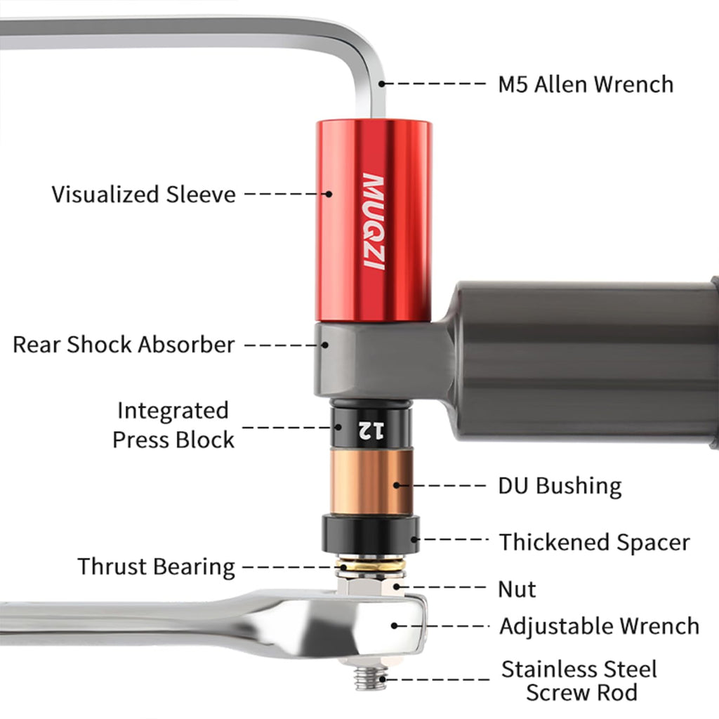 YUTUING Rear Shock Bearing Bushing Tool Kit, MTB Rear Shock Bearing Bushing Replacement Installation and Removal Tool for Mountain Road Bicycles Rockshox Fox, Black