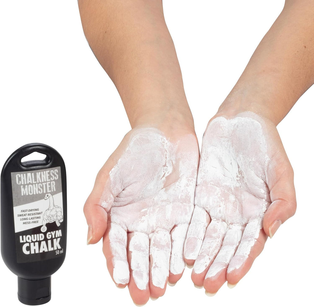 Liquid Gym Chalk - Mess-Free - 3 Pack Premium Sweat Resistant, Long Lasting Grip - Quick Dry Improved Hand Grip for Gymnastics, Rock Climbing, Power Lifting and More - Chalkness Monster 50 mL Bottles