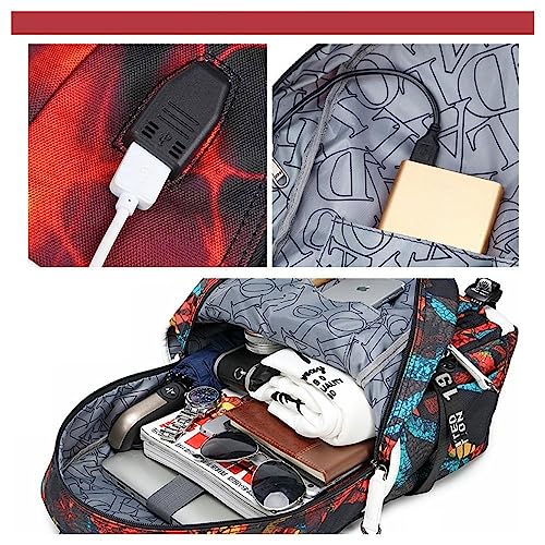 Txiujou Student Basketball Backpack 23, Laptop Travel Bag for Men & Women - Grey-B