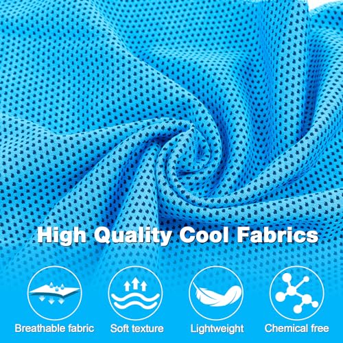 MENOLY 6 Pack Cooling Towels 40x12 Inch Instant Chill Sports Towels with Breathable Carry Bags